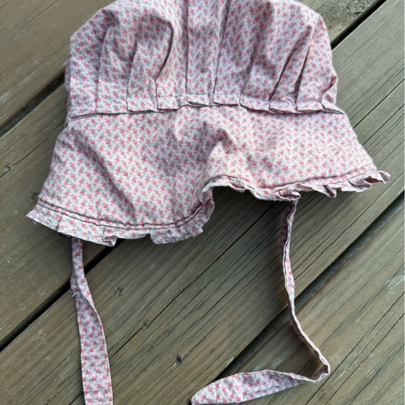 Other - Vintage Handmade Pink Floral Kids Bonnet